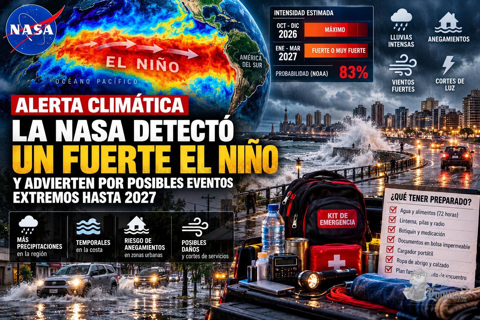 ALERTA CLIMÁTICA: LA NASA DETECTÓ UN FENÓMENO DE EL NIÑO HISTÓRICO Y ADVIERTEN POR POSIBLES EVENTOS EXTREMOS HASTA 2027
