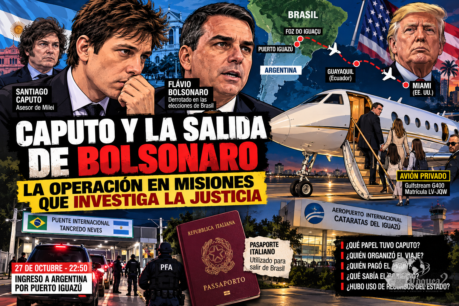 Santiago Caputo, un avión privado y la salida de Bolsonaro: la operación en Misiones que compromete políticamente al Gobierno de Milei